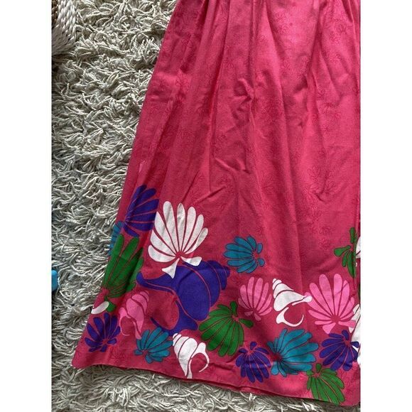 Vintage Carroll Reed Dress Pink Fit And Flare Shell Tropical Flower Floral 6 - Picture 4 of 13